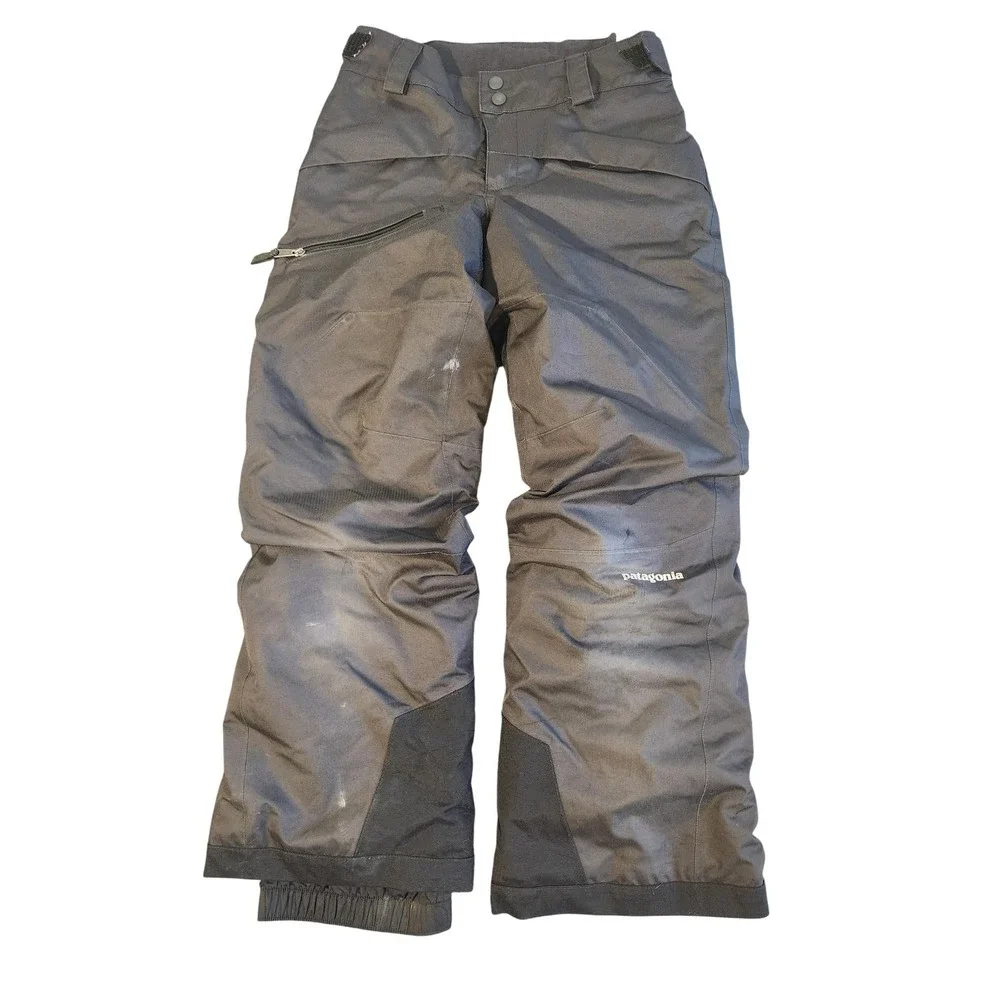 Patagonia Ski Pants Kids Size 7-8 Gray H2No Waterproof Insulated Snow STY68490